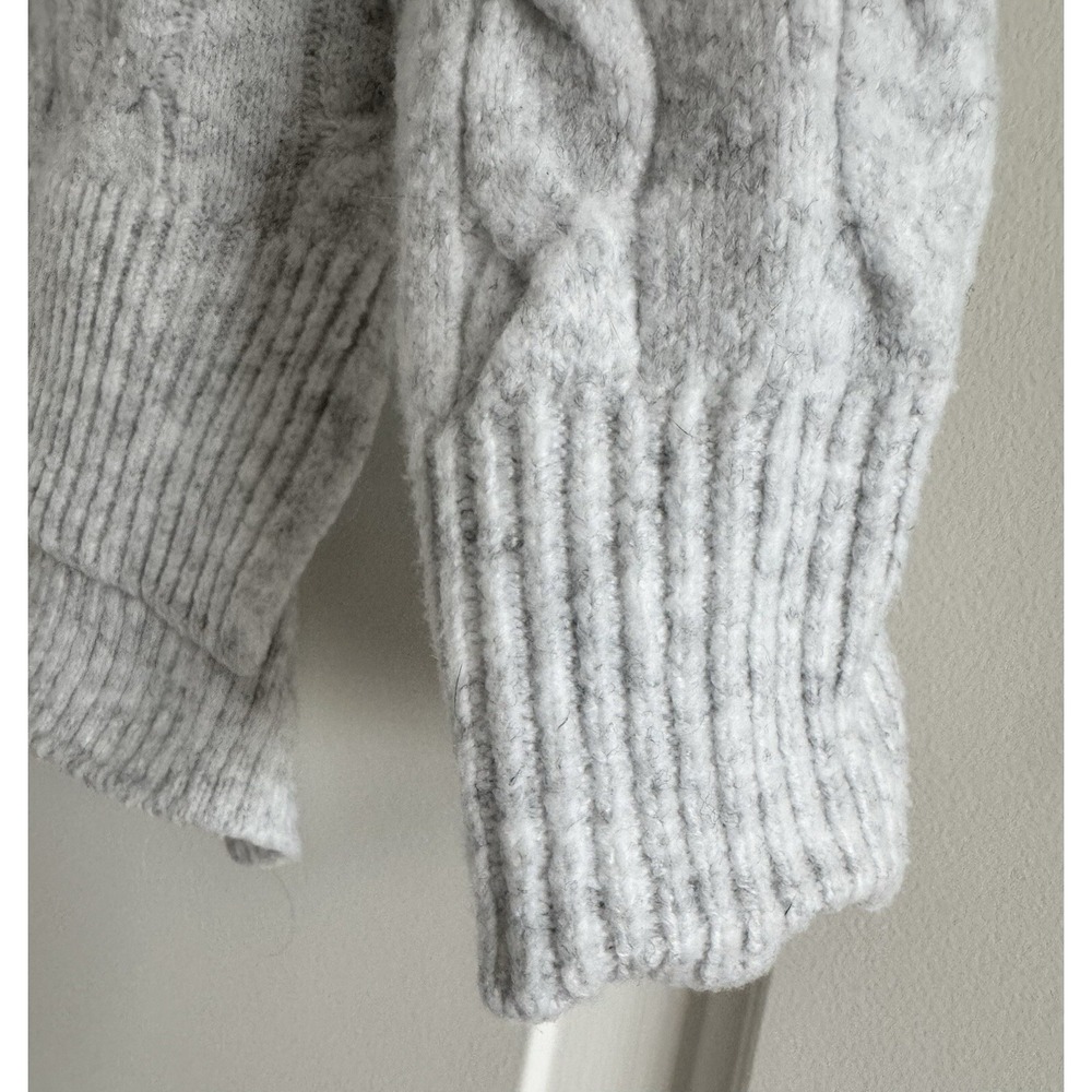 PINK ROSE Women's Gray Hooded Zip Up Sweater-SMALL - Picture 8 of 10